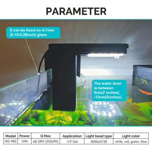 Filter Light 2 in 1 for 4-7mm Thick Fish Tank