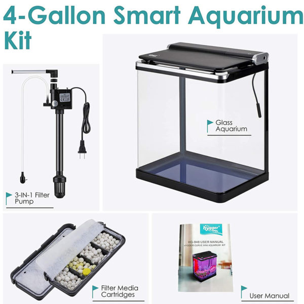 4 Gallon Small Fish Tank Kit