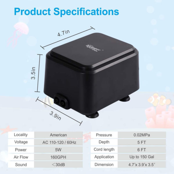 Fish Tank Air Pump Specification
