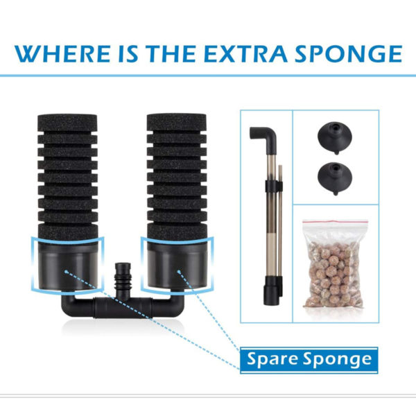 Fish Tank Filter with Spare Sponge