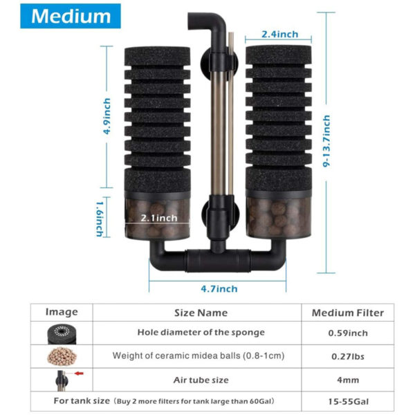 Medium Filter for 15-55 Gallon