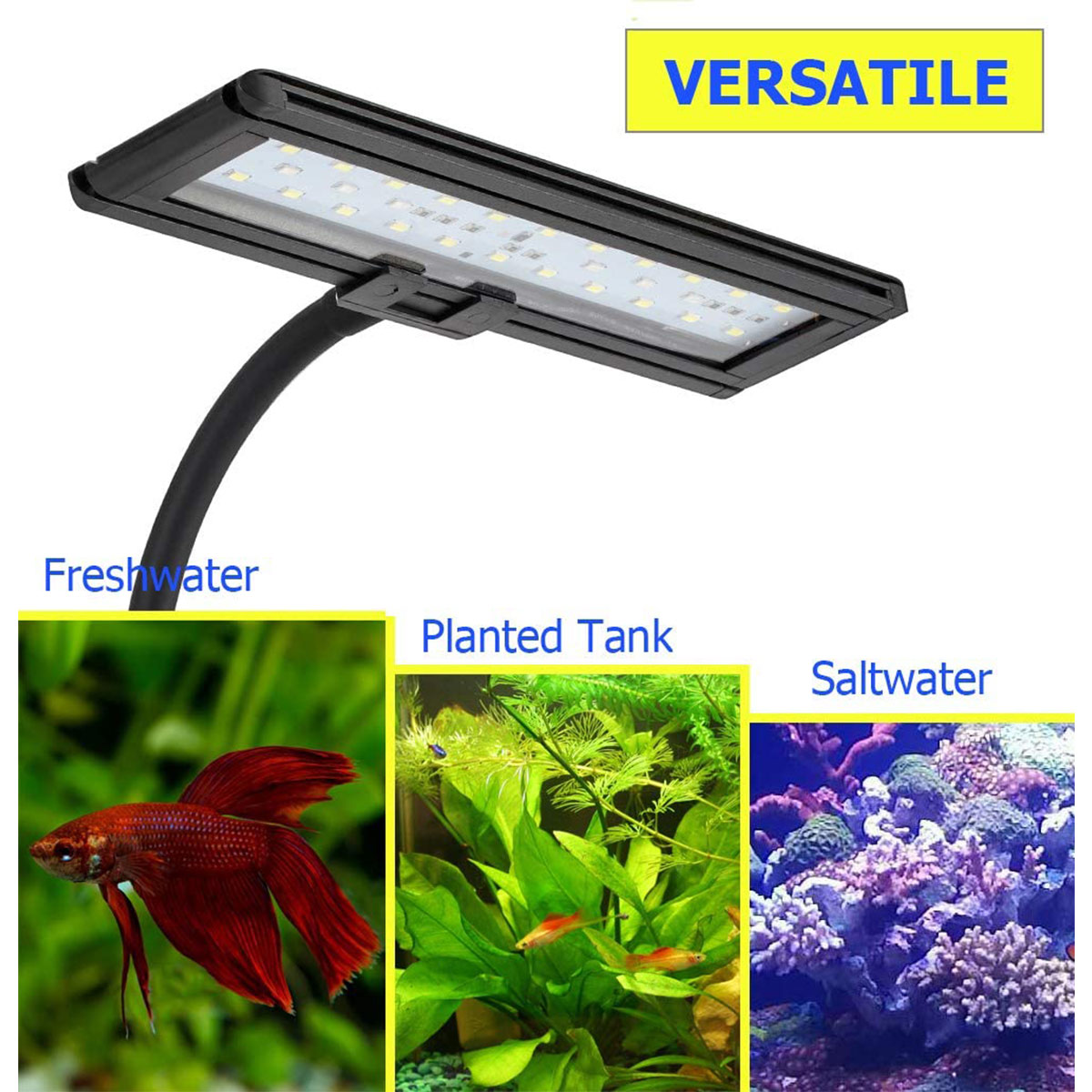 IJver typist blauwe vinvis LED Aquarium Clip On Light - hygger