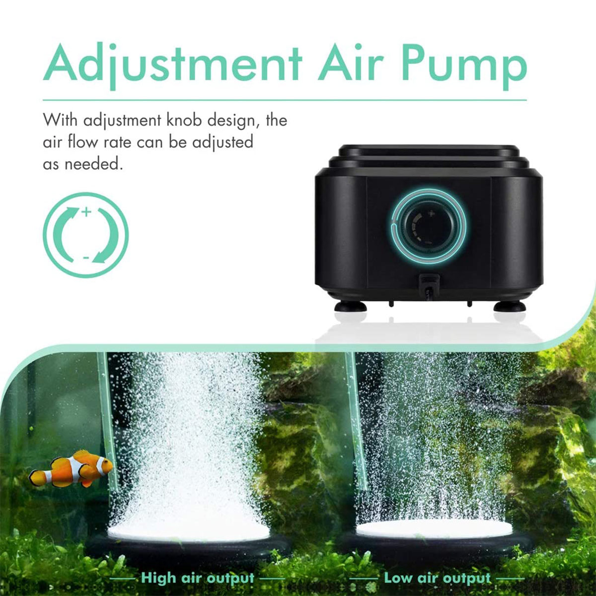 NY Ultra Silent Air Pump – Mute & Powerful Oxygenation – Aqua