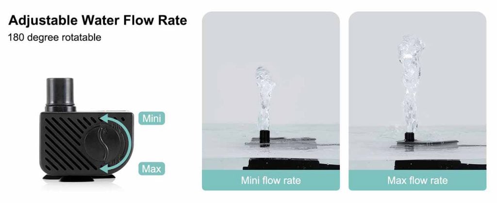 hygger 939 small water pump flow rate