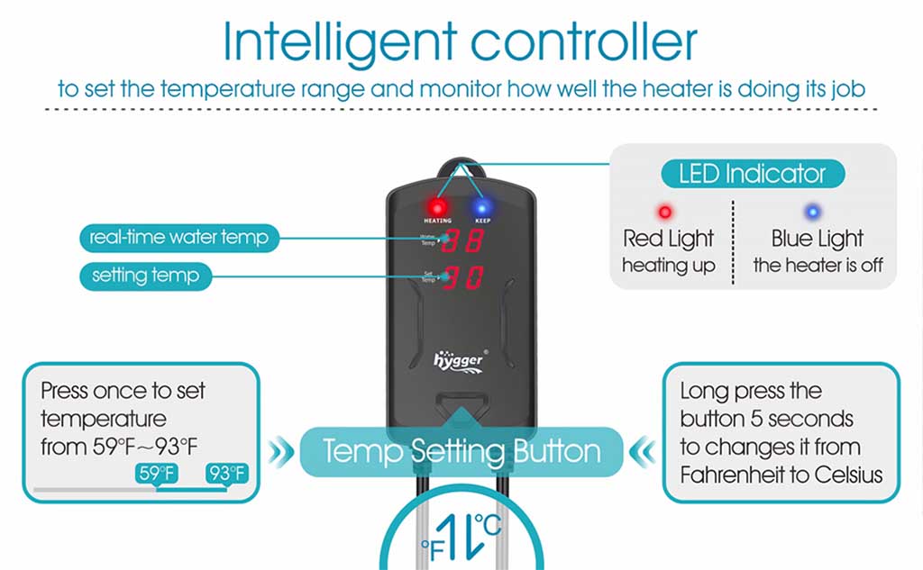 hygger 007 heater intelligent controller