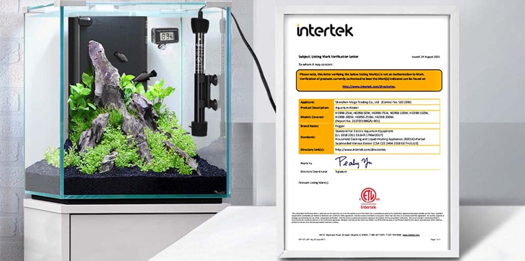 ETL certification aquarium heater