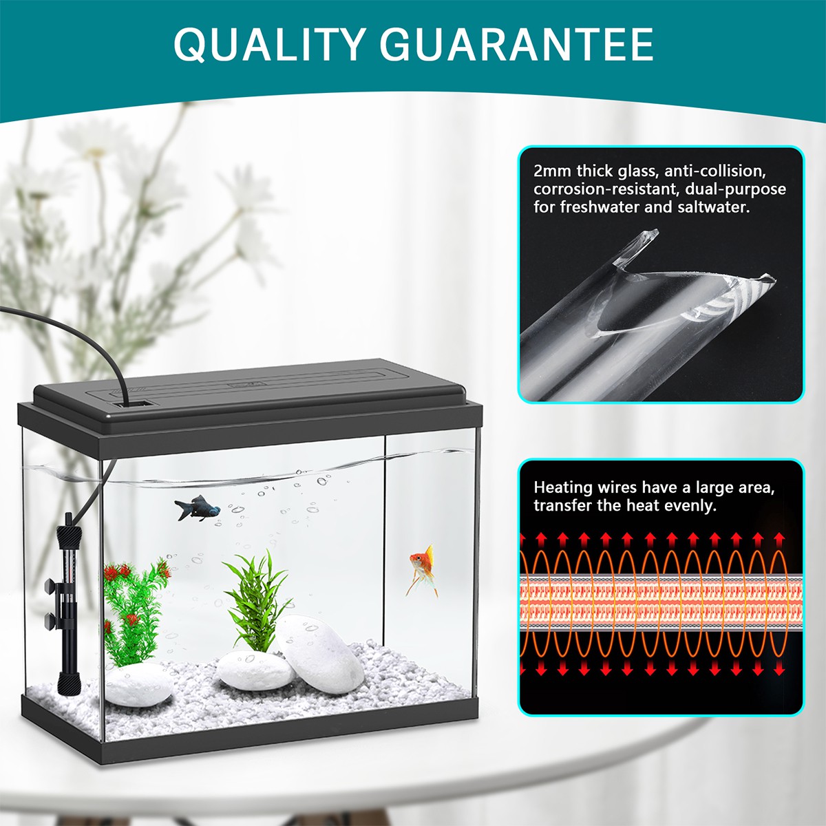 Aquarium Thermometer LCD Digital Waterproof Thermometer with Suction Cup  Fish Tank Water Temperature for Fish Like Betta