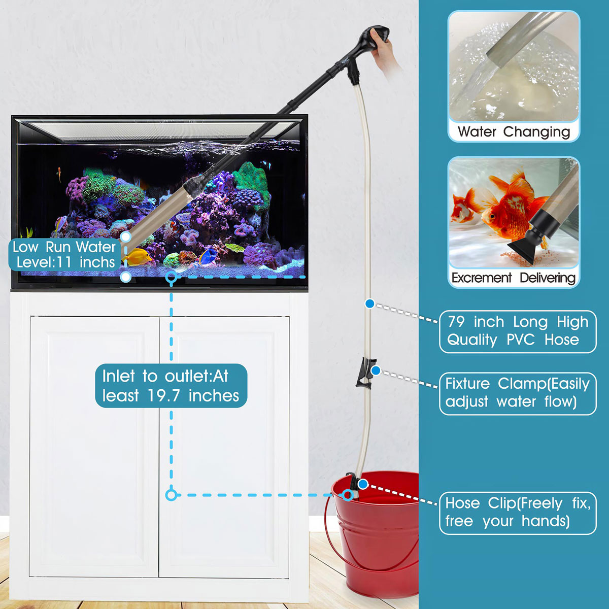 hygger Gravel Vacuum Cleaner for Aquarium - hygger