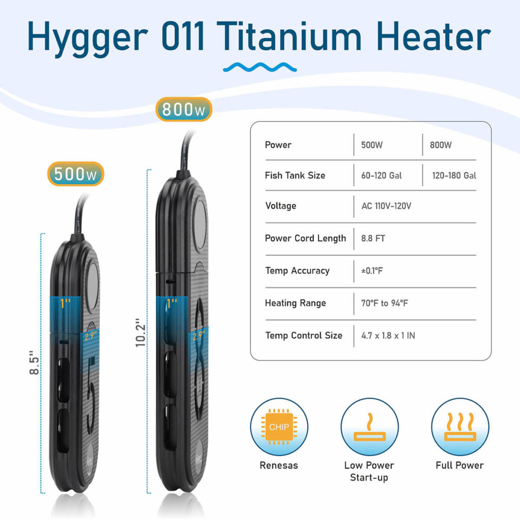 Hygger 011 Titanium Heater Specifications