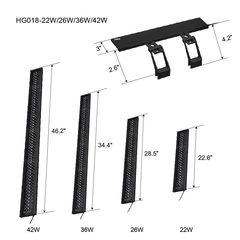 hygger 018 light size