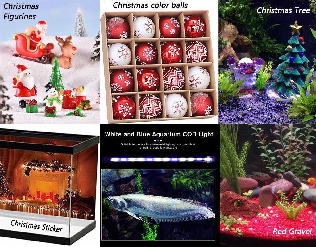 Christmas fish tank decor clearance