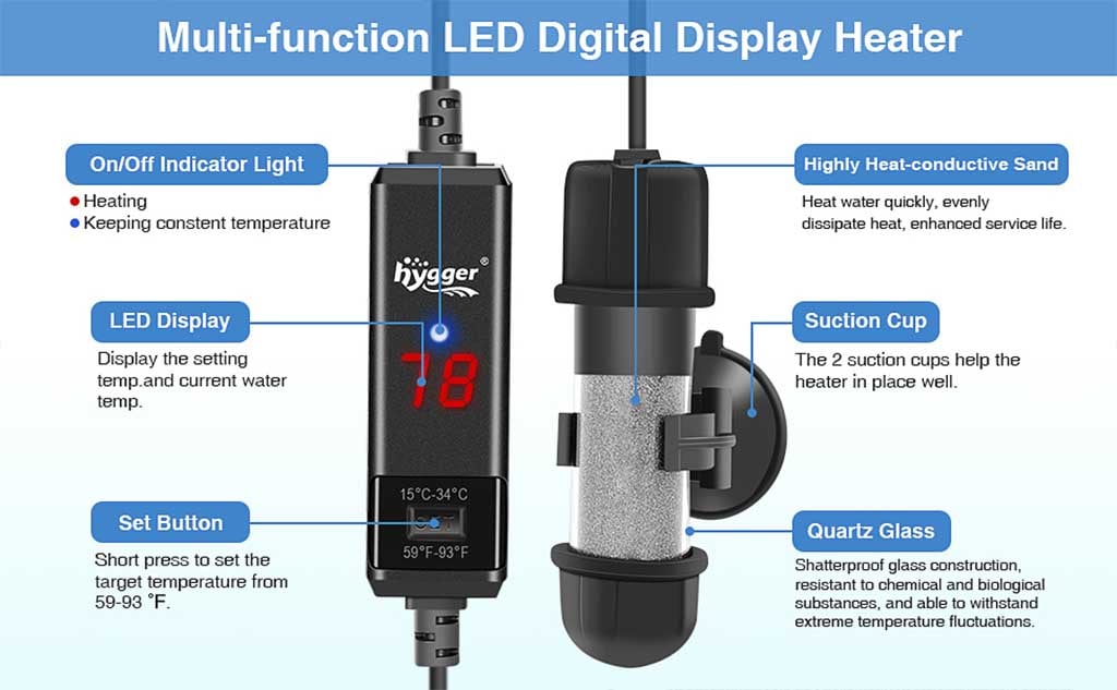 hygger 031 heater multi function