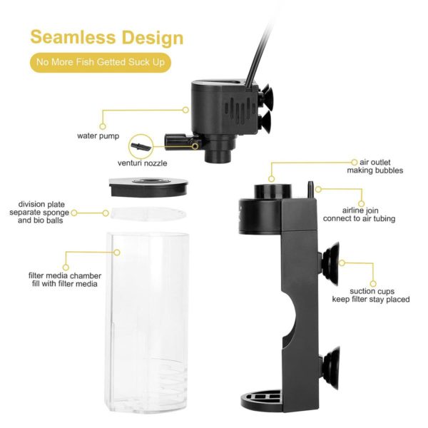 Water filter pump seamless design