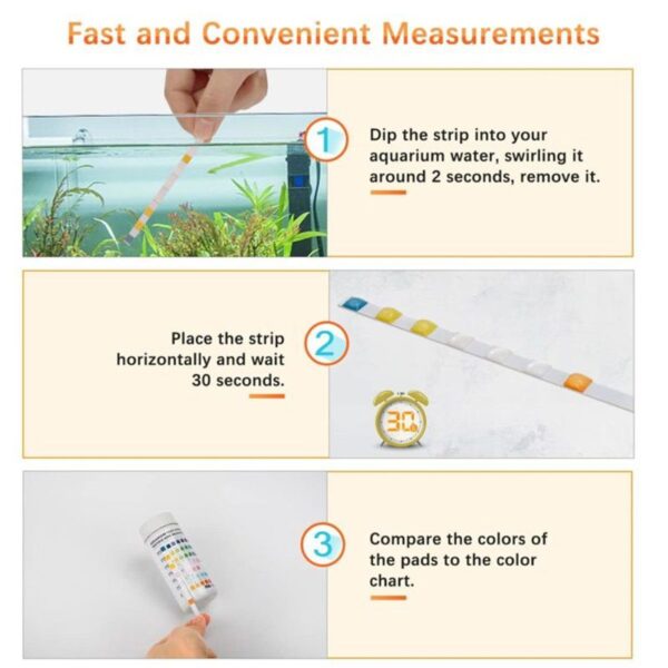 Fast tank water test strips