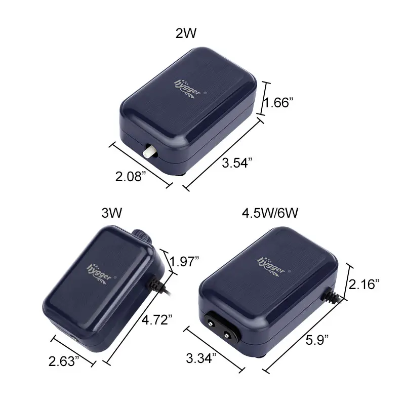 hygger Pompe à Air Aquarium, Mini Pompe à Air Aquarium Très Silencieuse  Réglable Pompe à Oxygène pour Bol de Poisson de 1 à 75 litres avec Tuyau d' air, Pierre à Gazéifier Et