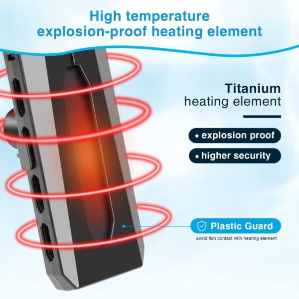 Titanium heater for aquariums