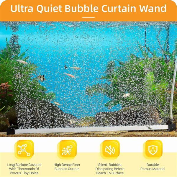 Ultra quiet air bubble curtain
