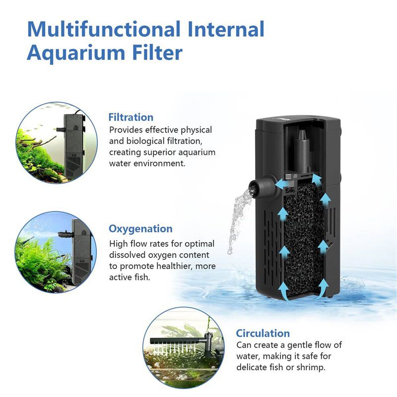 Lifegard Aquatics Nano Aquarium Filter :: 3-in-1 Filtration, Circulation, &  Aeration (Internal/Submersible) - Lifegard Aquatics