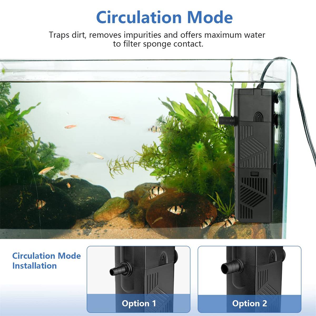 Lifegard Aquatics Nano Aquarium Filter :: 3-in-1 Filtration, Circulation, &  Aeration (Internal/Submersible) - Lifegard Aquatics