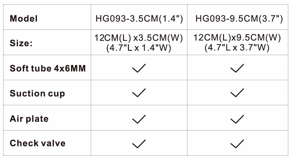 hygger 093 air diffuser size chart