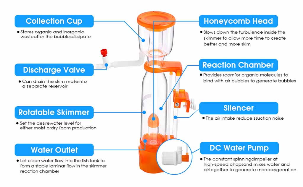 How does protein skimmer work