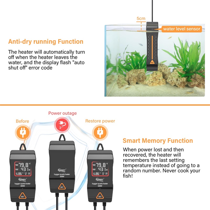 Anti-dry aquarium heater