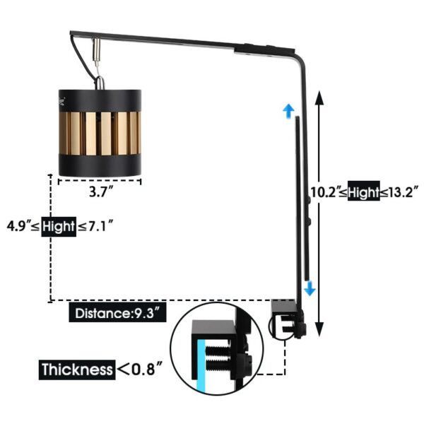 Saltwater tank light size