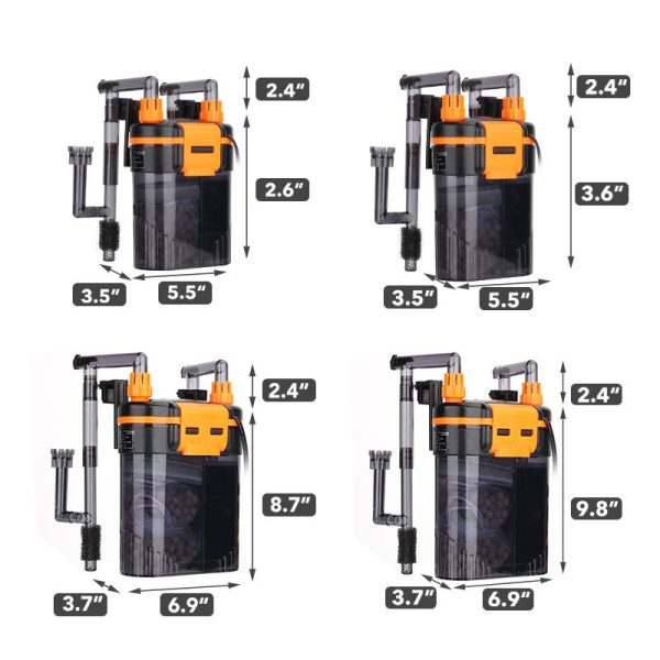hygger hang on filter size
