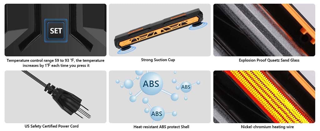 LCD quartz heater heating system