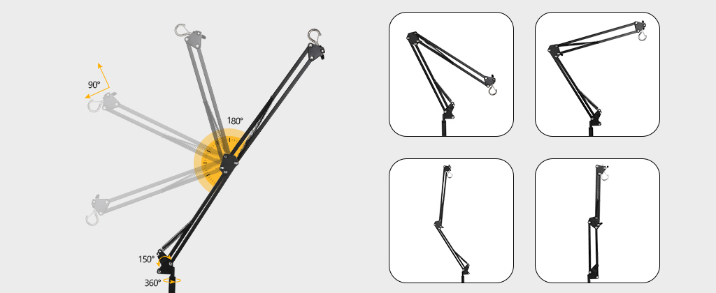 Reptile Light Bracket Swing Arm