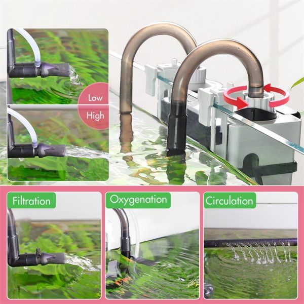 Backpack aquarium filter oxygenate tank