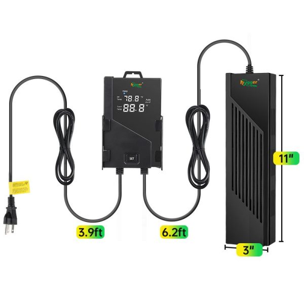 hygger Black Aquarium Heater size