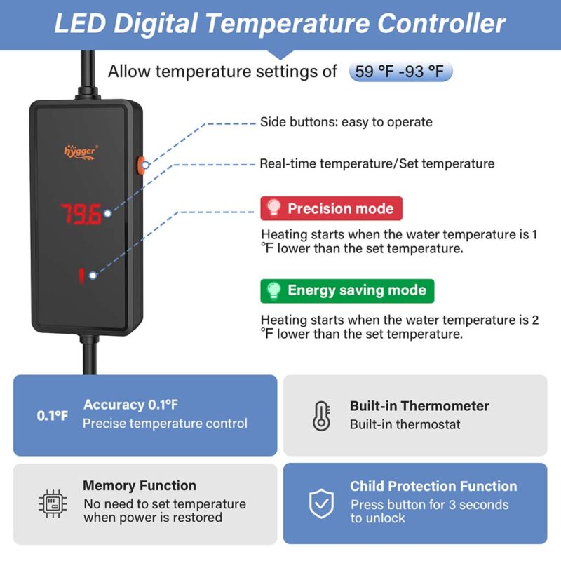 Quartz Glass Aquarium Heater Controller