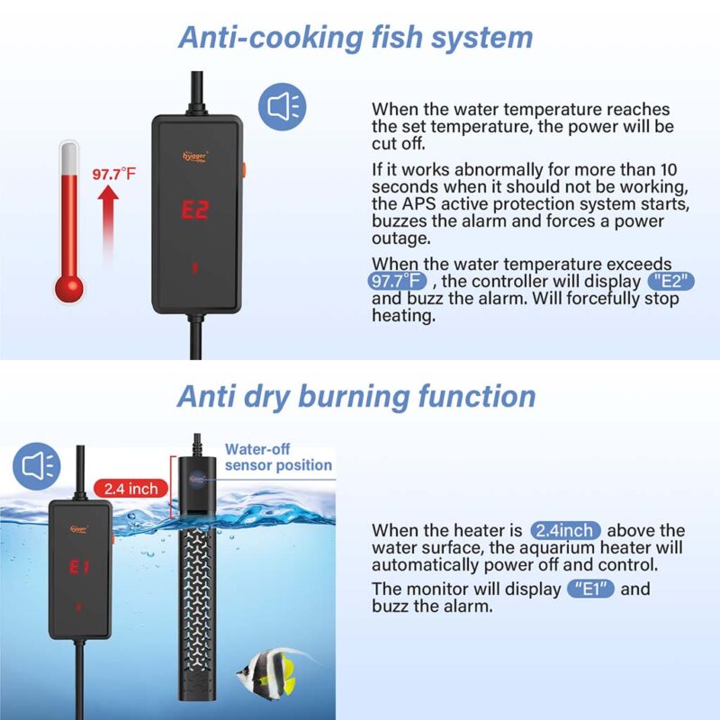 Aquarium heater anti-dry burning