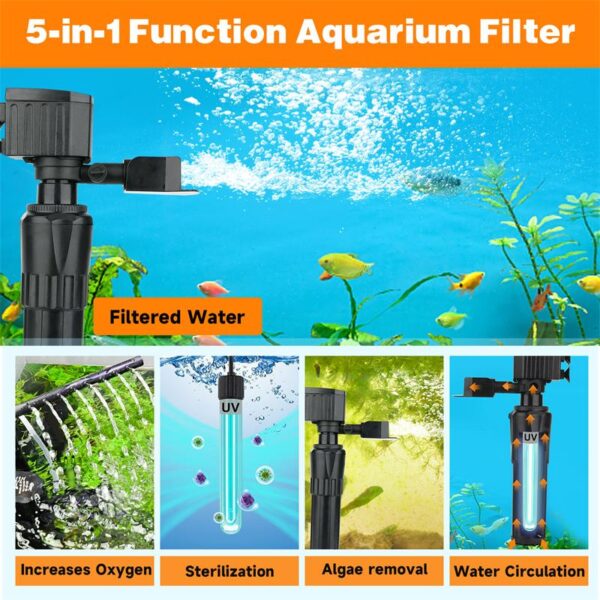 5 in 1 aquarium UV filter