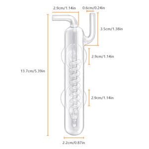 Glass spiral bubble counter size