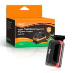 Magnetic brush protects tank glass