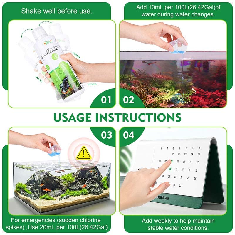 Water conditioner usage steps