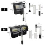 hygger Bilateral HOB Filter Dimension