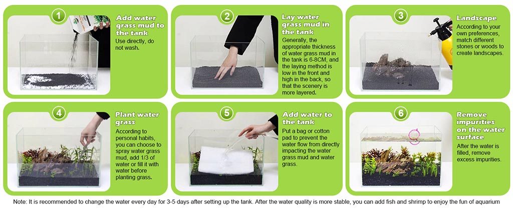 aquarium soil using steps