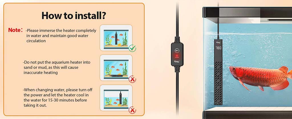 How to install the hygger ceramic aquarium heater