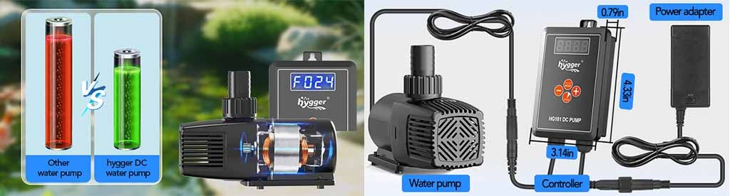 Size of hygger 181 water pump