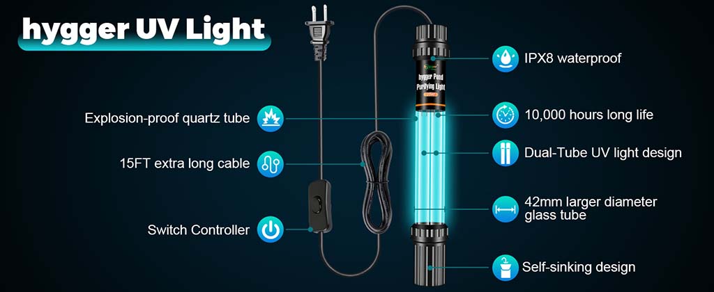 hygger UV light for pond/big fish tanks 