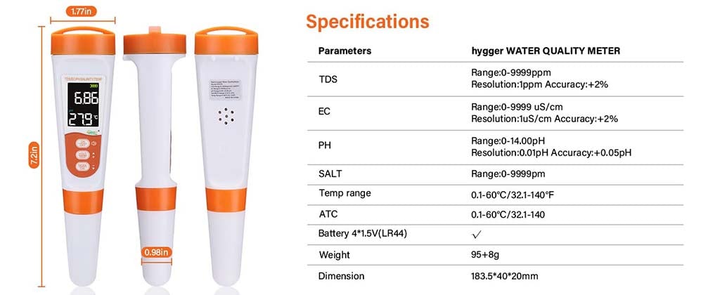 hygger 239 water tester specification
