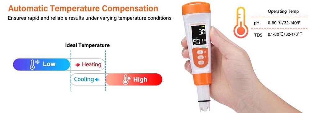 TDS tester temperature compensation