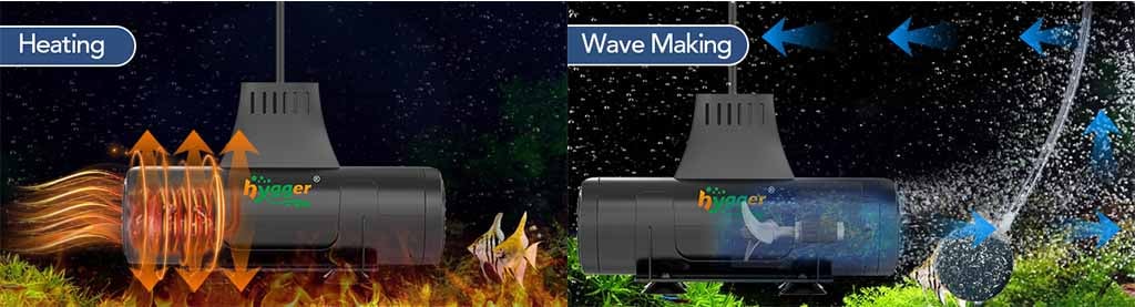 Wave maker heating water