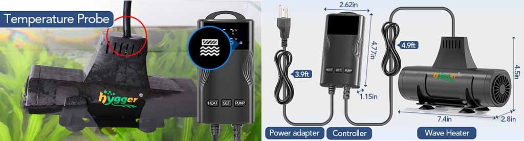 Size of hygger 2 in 1 wave maker