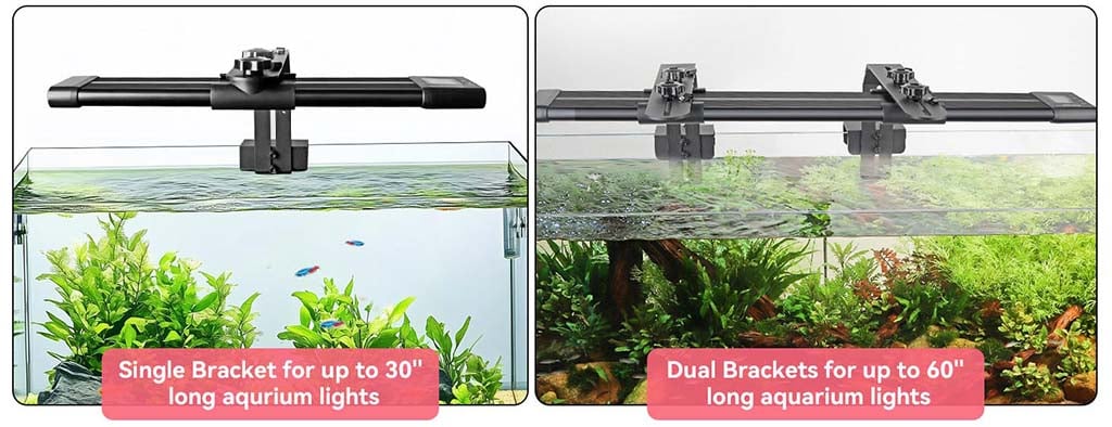 Light bracket for tanks up to 30"-60" lights