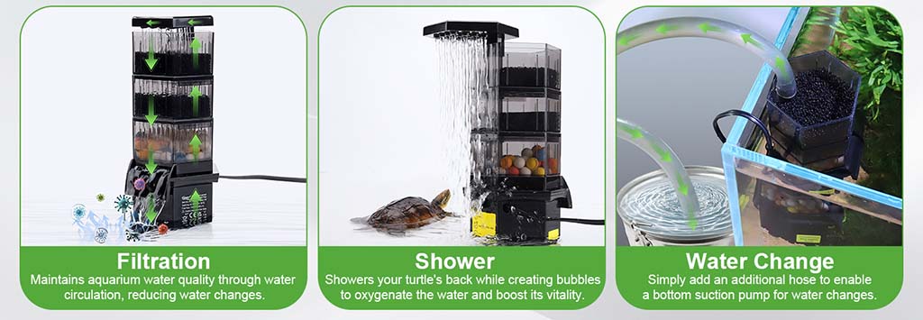3 in 1 Hexagonal Prisms turtle filter