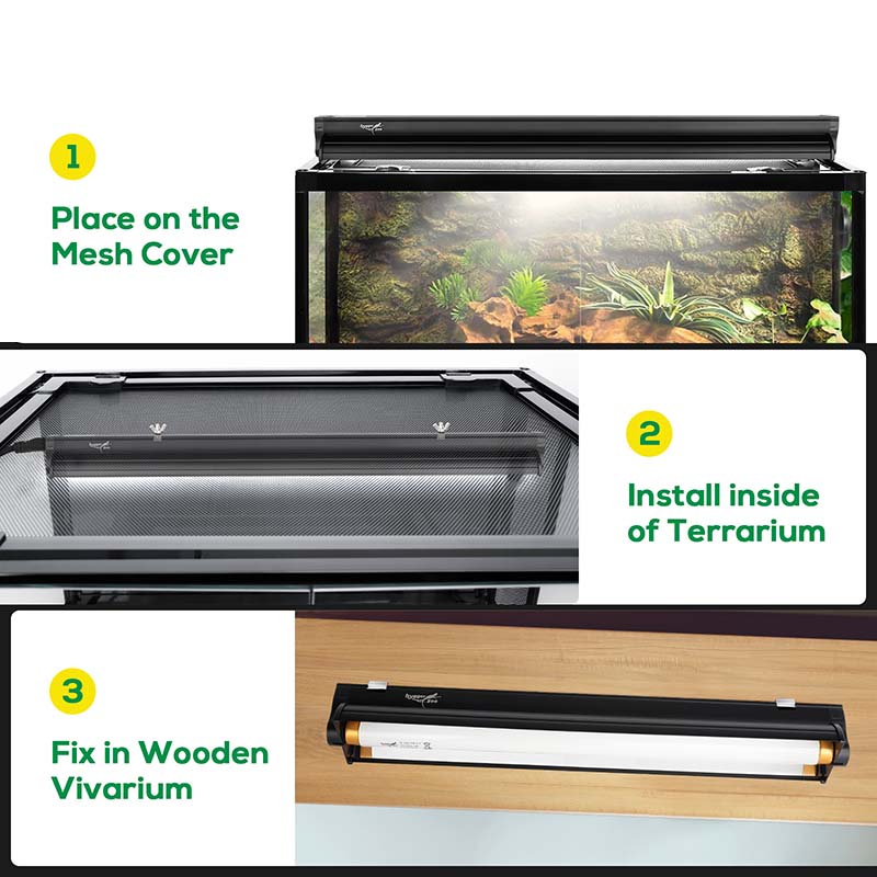 Install ways of reptile UVB light